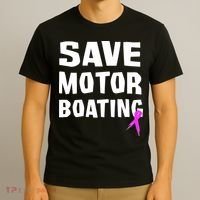 Save Motor Boating Breast Cancer T-Shirt thumb 3
