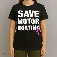 Save Motor Boating Breast Cancer T-Shirt thumb 4