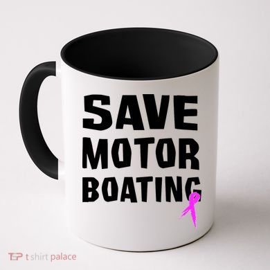 Save Motor Boating Breast Cancer Coffee Mug