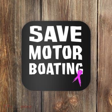 Save Motor Boating Breast Cancer Coaster