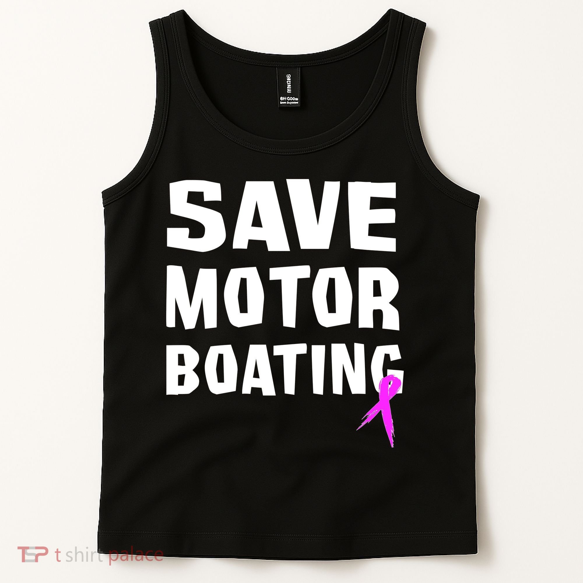 Save Motor Boating Breast Cancer Tank Top