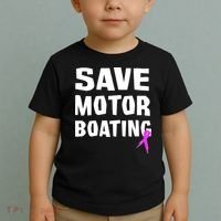 Save Motor Boating Breast Cancer Toddler T-Shirt thumb 2