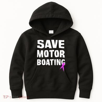 Save Motor Boating Breast Cancer Kids Hoodie