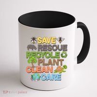 Save Rescue Recycle Plant Clean Care Earth Day Coffee Mug thumb 1