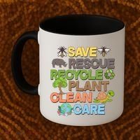 Save Rescue Recycle Plant Clean Care Earth Day Coffee Mug thumb 2