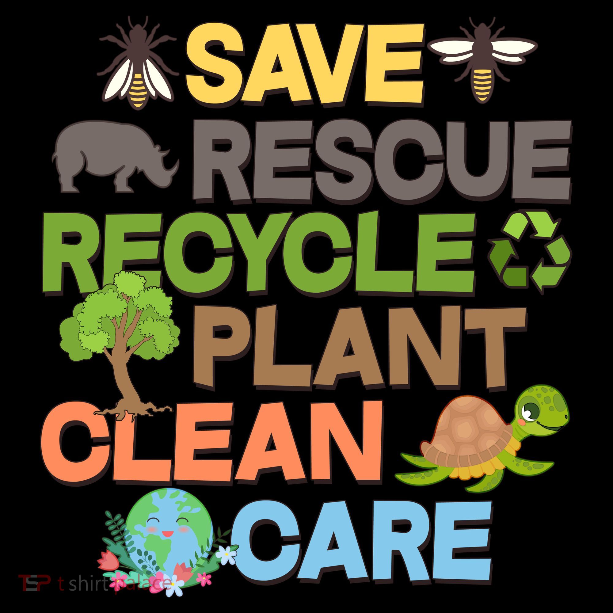 Save Rescue Recycle Plant Clean Care Earth Day Coffee Mug