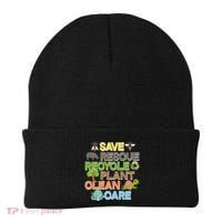 Save Rescue Recycle Plant Clean Care Earth Day Beanie thumb 0