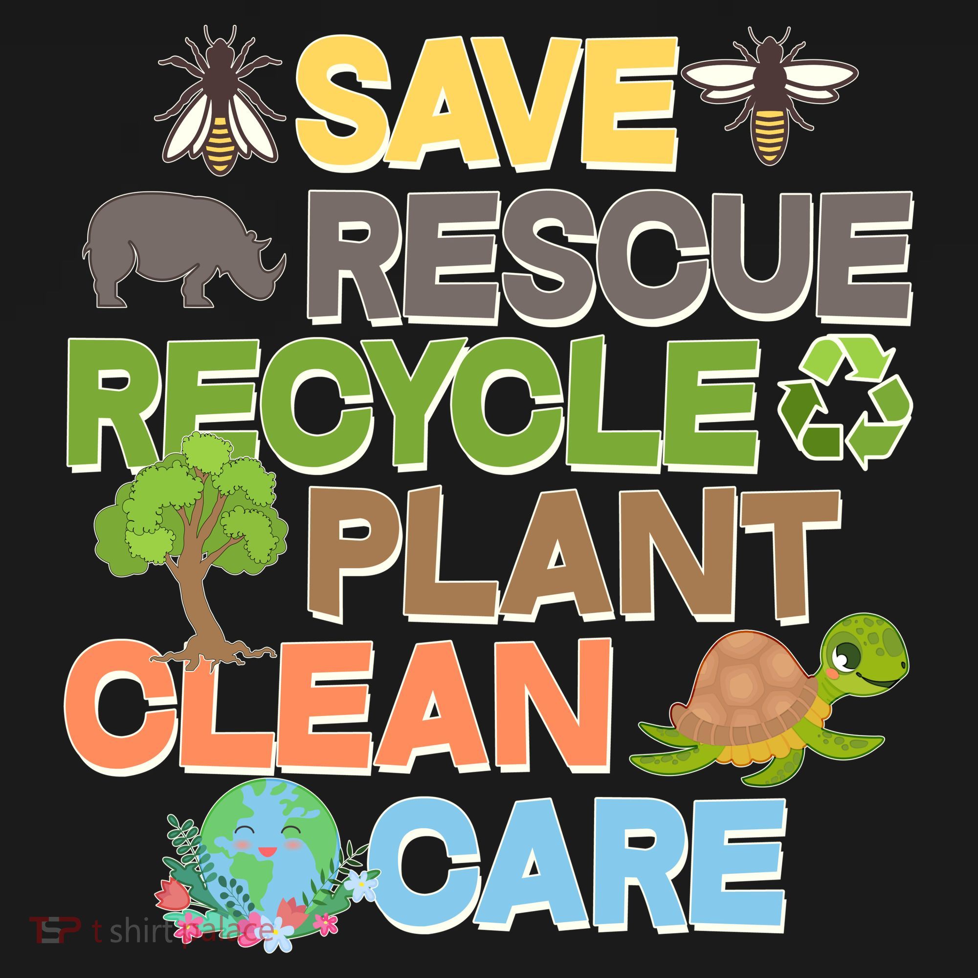 Save Rescue Recycle Plant Clean Care Earth Day Ornament