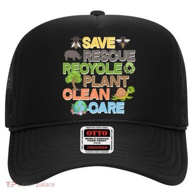 Save Rescue Recycle Plant Clean Care Earth Day Hat