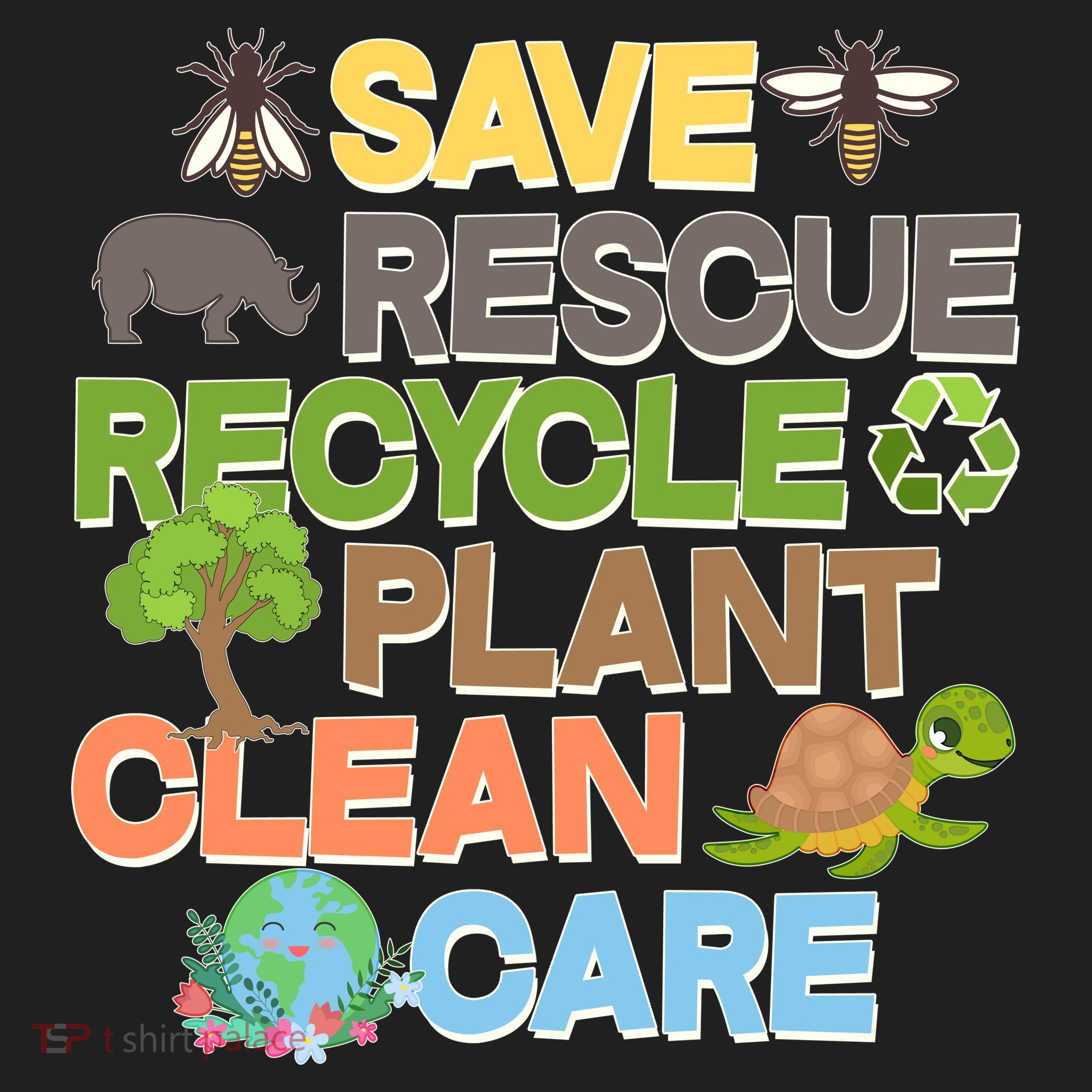 Save Rescue Recycle Plant Clean Care Earth Day Hat
