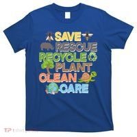 Save Rescue Recycle Plant Clean Care Earth Day T-Shirt thumb 0