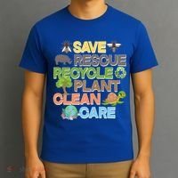 Save Rescue Recycle Plant Clean Care Earth Day T-Shirt thumb 3