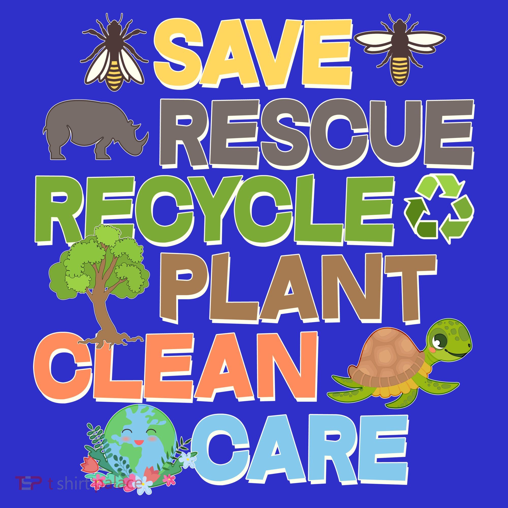 Save Rescue Recycle Plant Clean Care Earth Day Mousepad