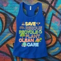 Save Rescue Recycle Plant Clean Care Earth Day Women's Tank Top thumb 3