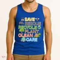 Save Rescue Recycle Plant Clean Care Earth Day Tank Top thumb 3