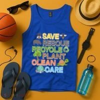 Save Rescue Recycle Plant Clean Care Earth Day Tank Top thumb 4
