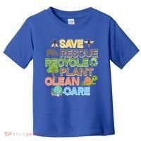 Save Rescue Recycle Plant Clean Care Earth Day Toddler T-Shirt thumb 0