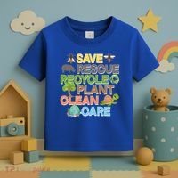 Save Rescue Recycle Plant Clean Care Earth Day Toddler T-Shirt thumb 3
