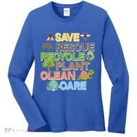 Save Rescue Recycle Plant Clean Care Earth Day Women's Long Sleeve Shirt thumb 0
