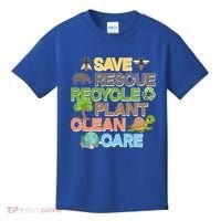 Save Rescue Recycle Plant Clean Care Earth Day Kids T-Shirt thumb 0