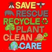 Save Rescue Recycle Plant Clean Care Earth Day Santa Hat thumb 1