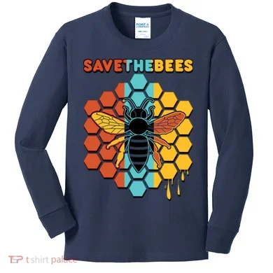 Save The Bees Kids Long Sleeve Shirt