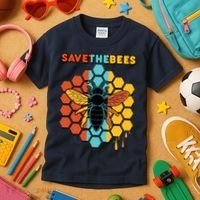 Save The Bees Kids T-Shirt thumb 3
