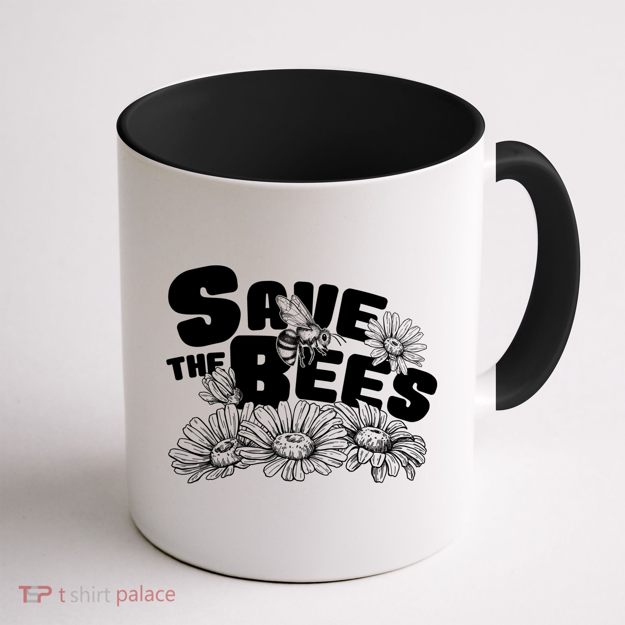 Save The Bees Floral Coffee Mug