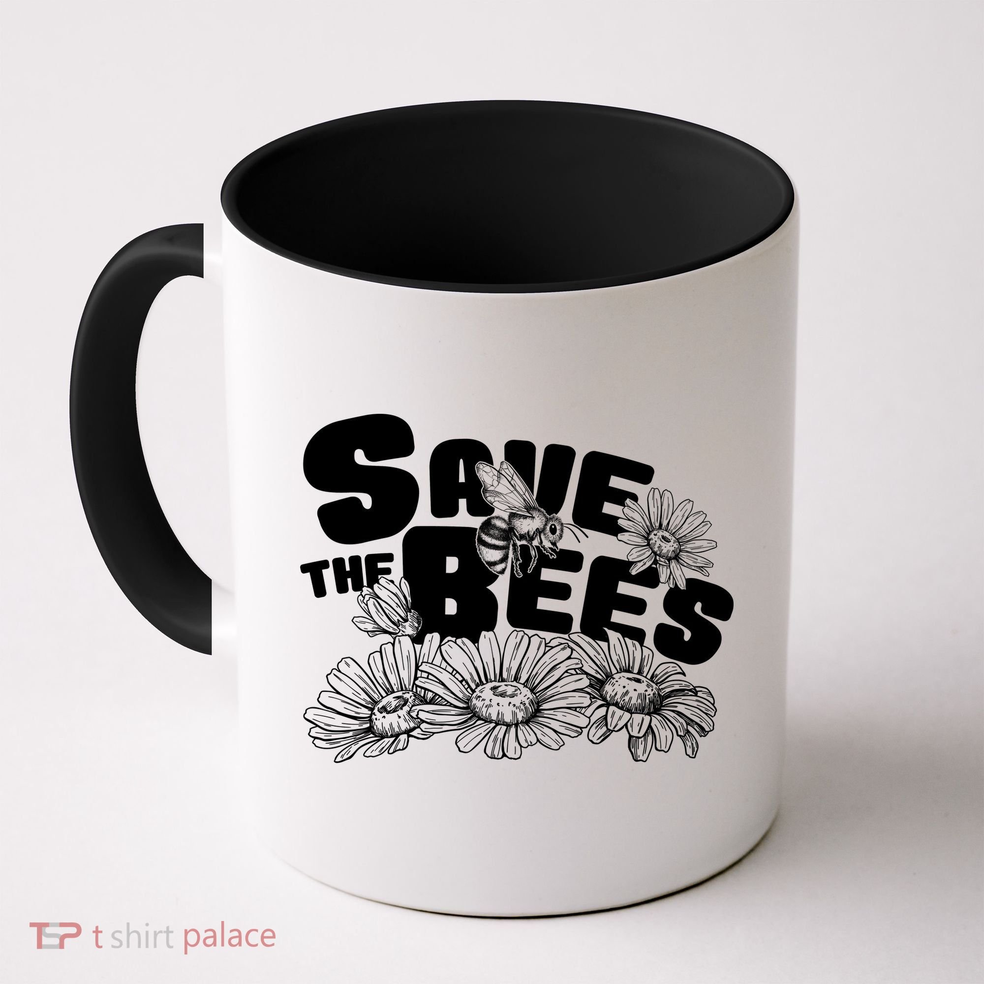 Save The Bees Floral Coffee Mug