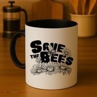 Save The Bees Floral Coffee Mug thumb 4