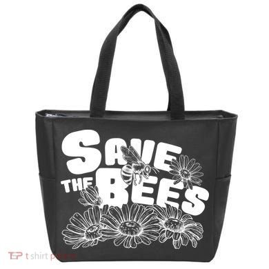 Save The Bees Floral Tote Bag