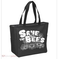 Save The Bees Floral Tote Bag thumb 2