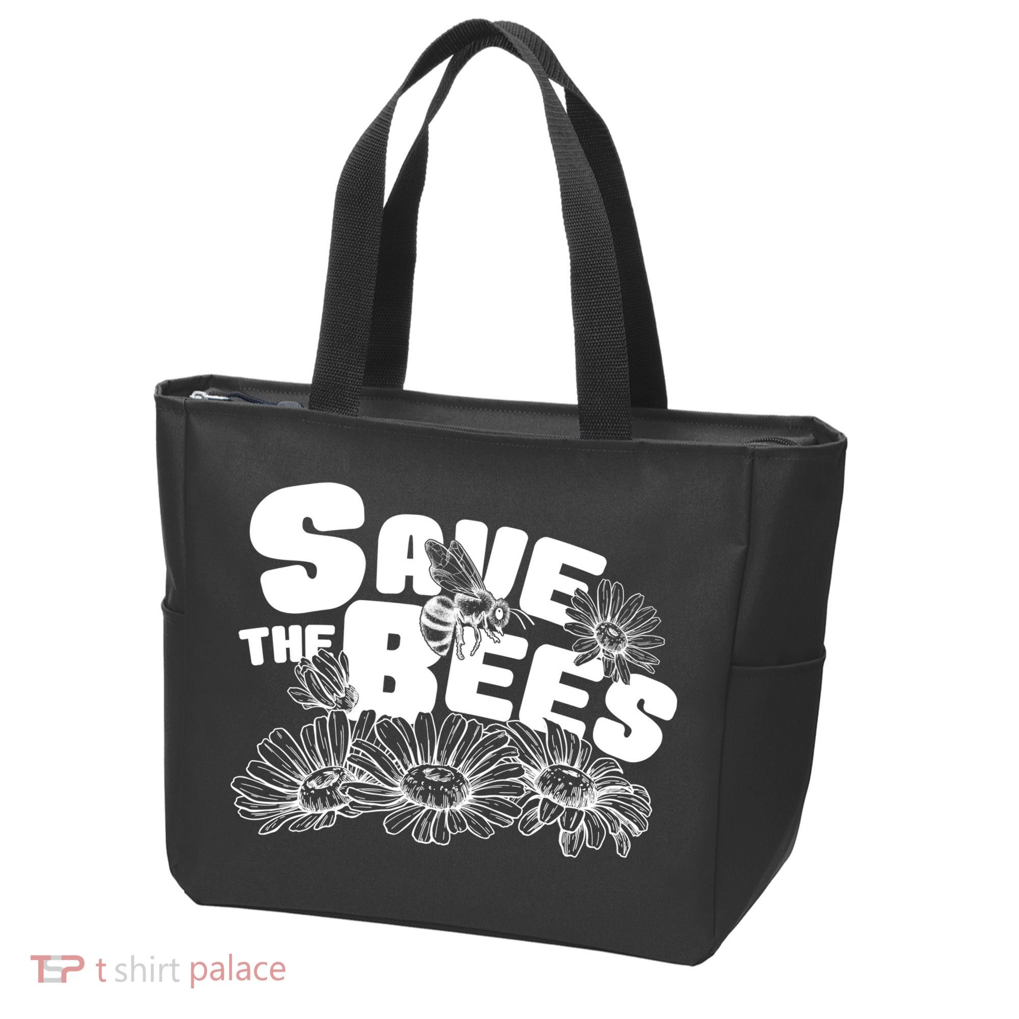 Save The Bees Floral Tote Bag