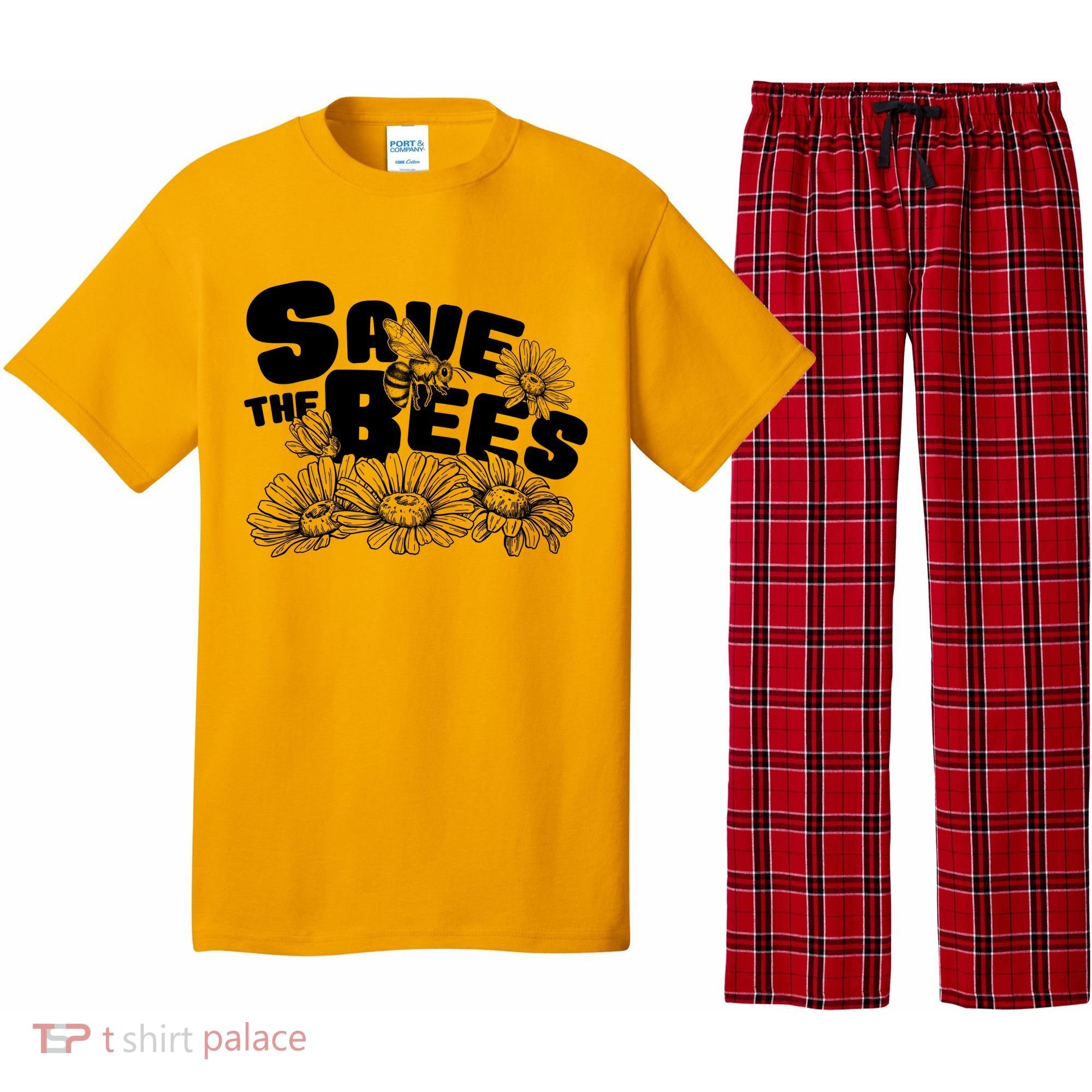 Save The Bees Floral Pajama Set