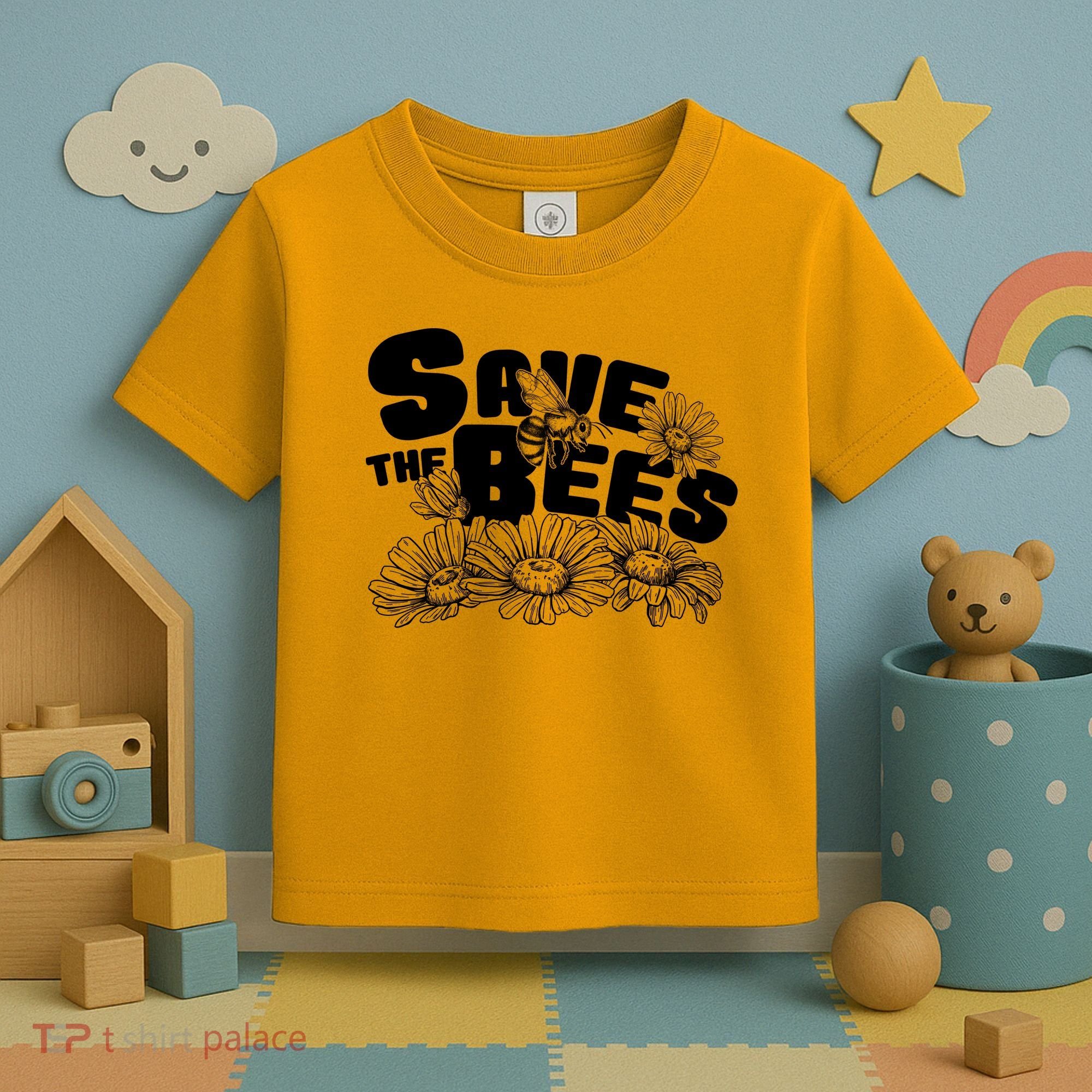 Save The Bees Floral Toddler T-Shirt