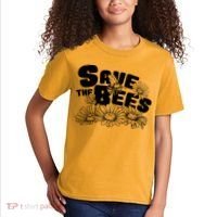 Save The Bees Floral Kids T-Shirt thumb 2