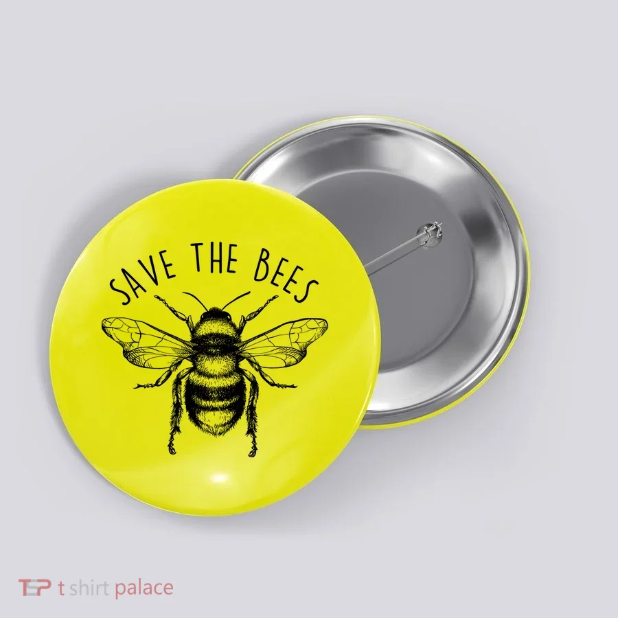 Save The Bees Vintage Button