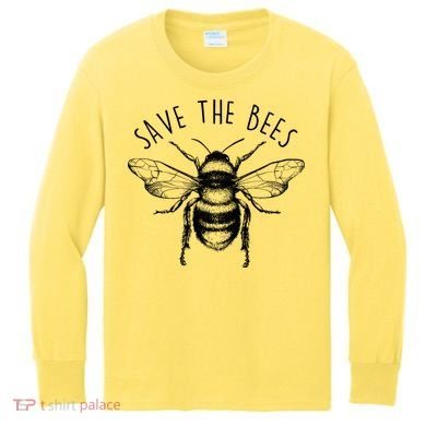 Save The Bees Vintage Kids Long Sleeve Shirt