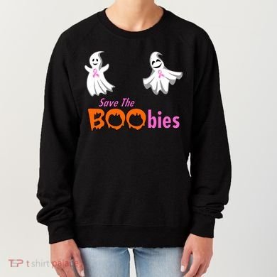 Save The Boobies Halloween Ghost Women's Sweatshirt