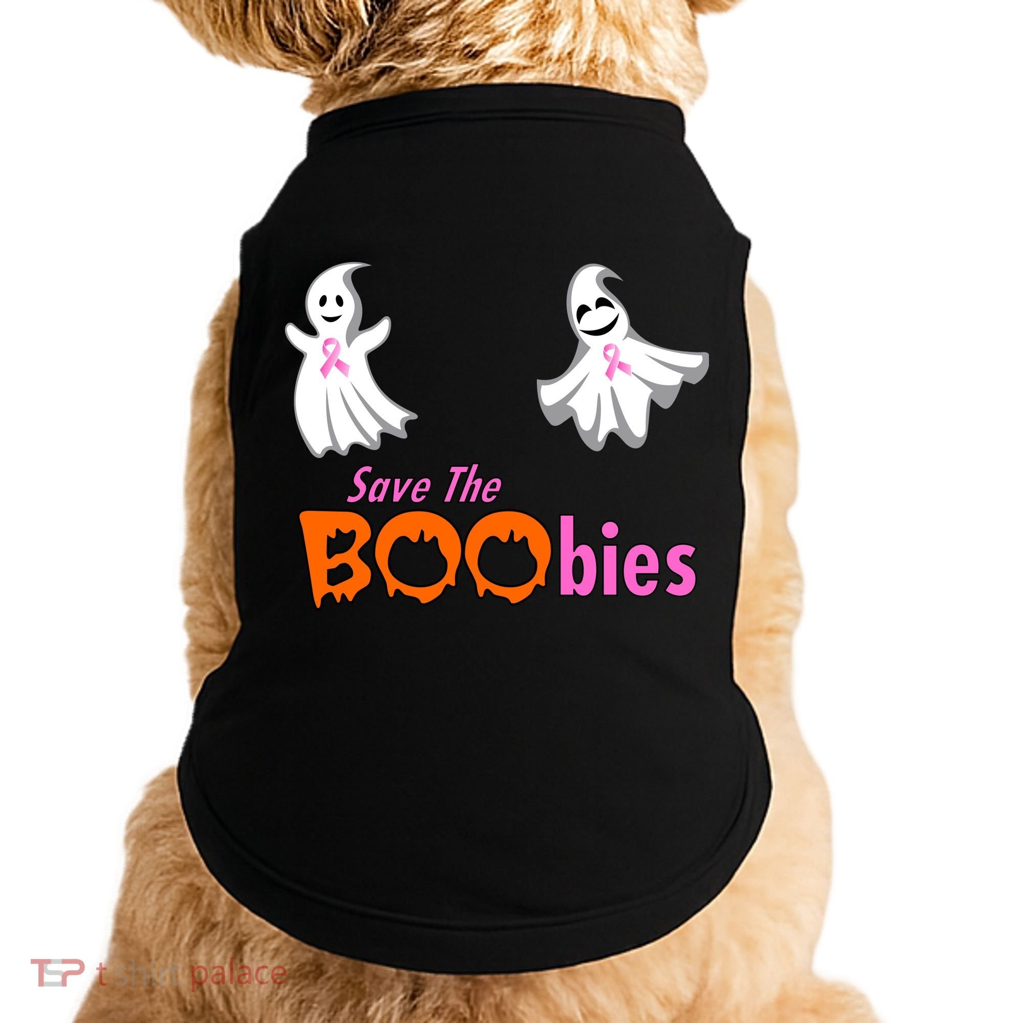 Save The Boobies Halloween Ghost Doggie Tank