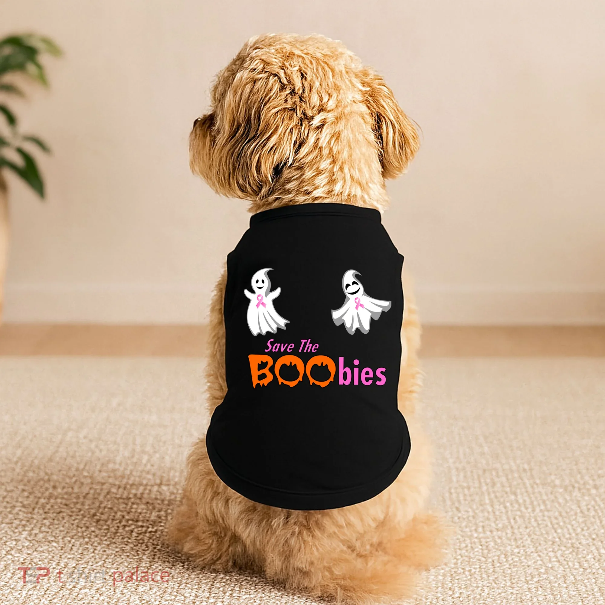 Save The Boobies Halloween Ghost Doggie Tank