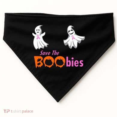 Save The Boobies Halloween Ghost USA-Made Doggie Bandana
