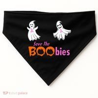 Save The Boobies Halloween Ghost USA-Made Doggie Bandana thumb 0
