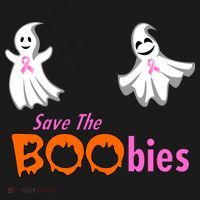 Save The Boobies Halloween Ghost Hoodie thumb 2