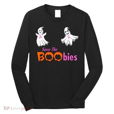 Save The Boobies Halloween Ghost Long Sleeve Shirt
