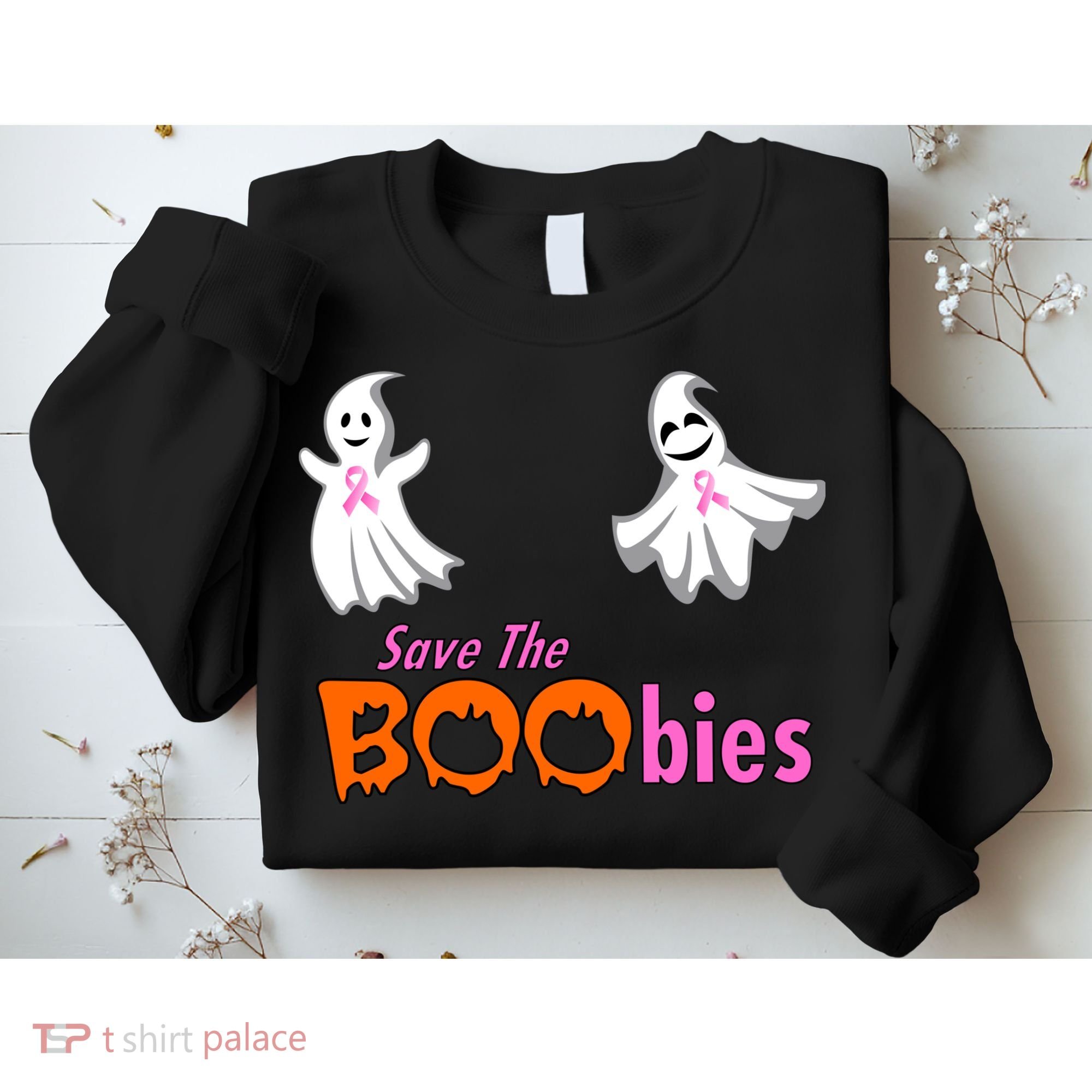 Save The Boobies Halloween Ghost Sweatshirt