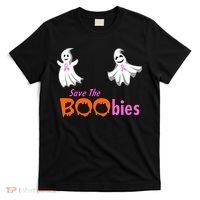 Save The Boobies Halloween Ghost T-Shirt thumb 0