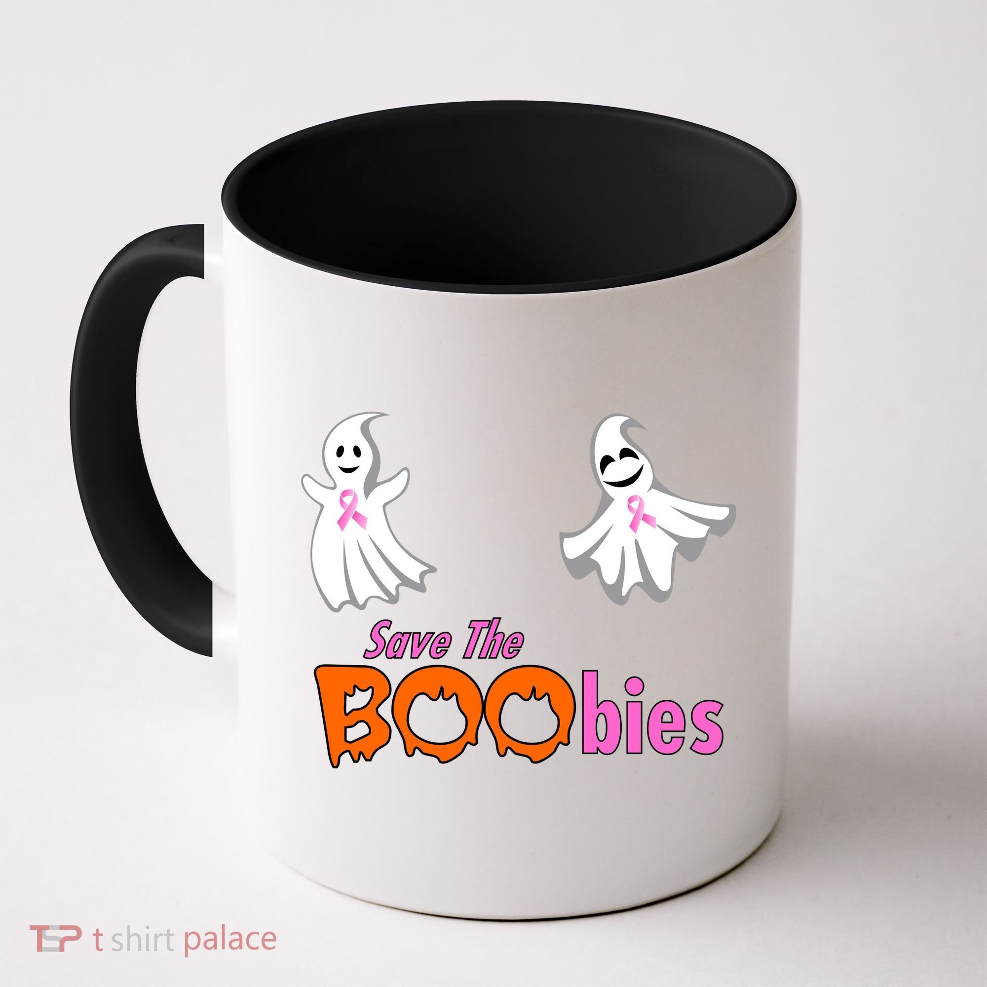 Save The Boobies Halloween Ghost Coffee Mug