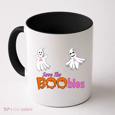 Save The Boobies Halloween Ghost Coffee Mug