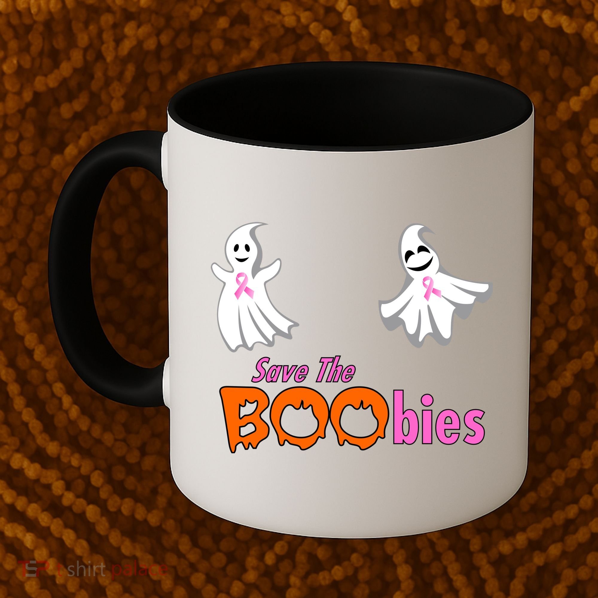 Save The Boobies Halloween Ghost Coffee Mug